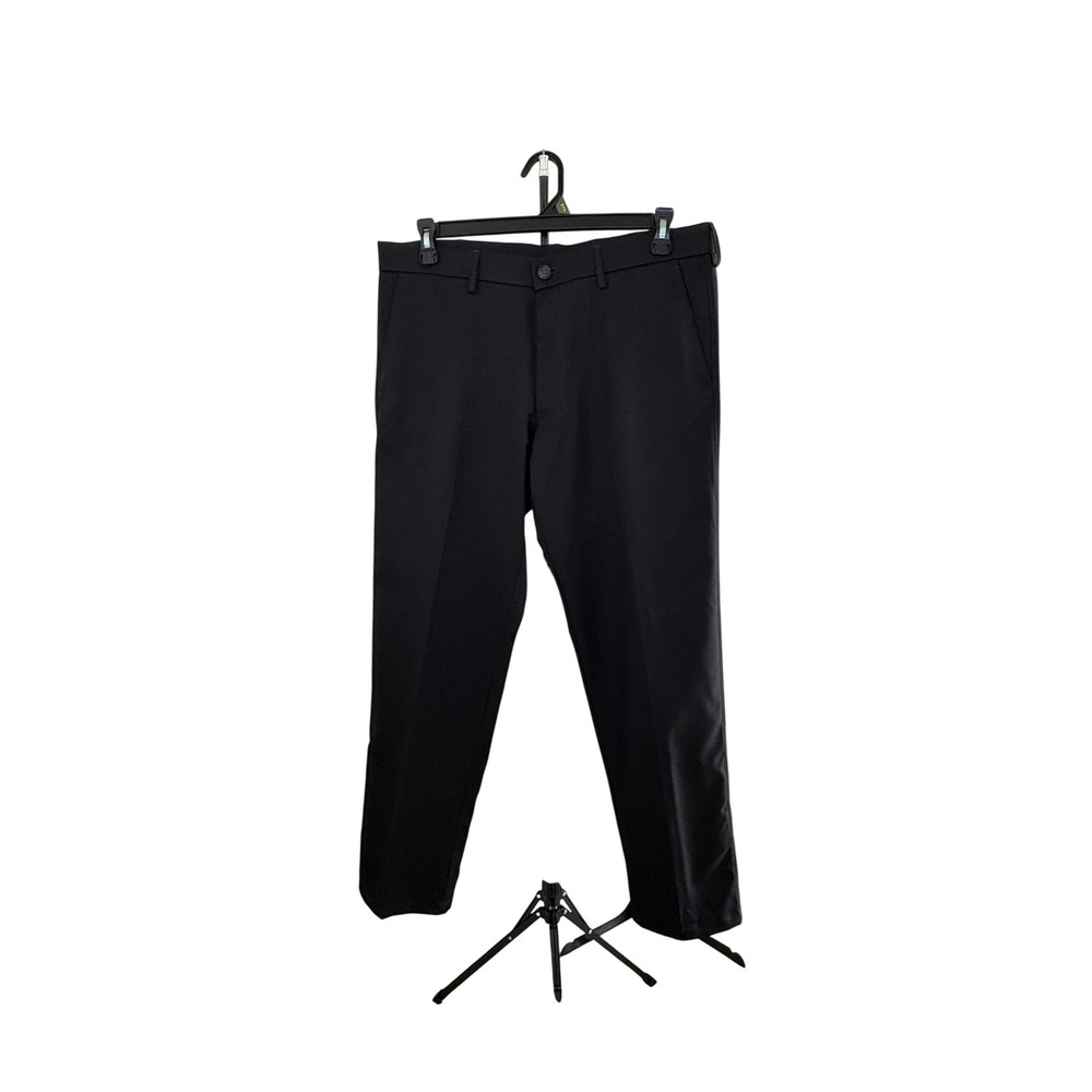Haggar H26 Men's 36x32 Dress Pants – Black Easy‑Care Classic Fit